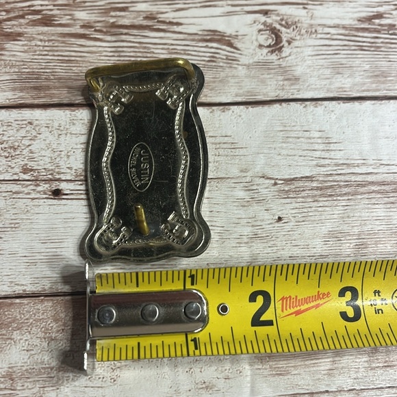 Antique Silver Justin Nickel Silver Belt Buckle Gold Toned Horse main image 4